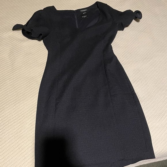 NWT Club Monaco Black Bow Knot Tie Sleeves Club Monaco Midi Dress - Picture 2 of 4